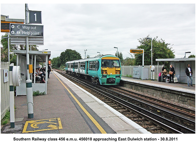 Southern 456010 - East Dulwich station -  30 8 2011