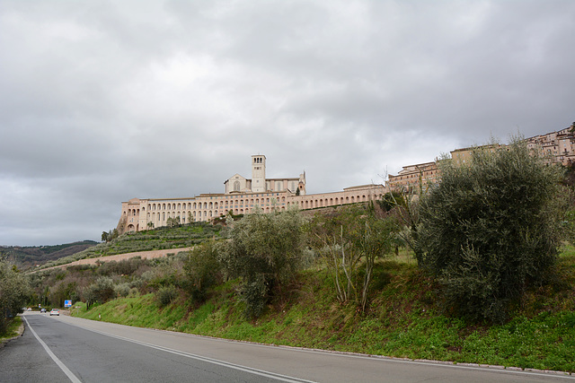 Italy, Assisi with Basilica of Saint Francis