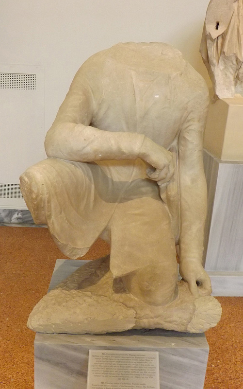 Headless Funerary Statue of a Scythian from the Kerameikos in the National Archaeological Museum in Athens, May 2014