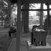 Man watching the bonfire