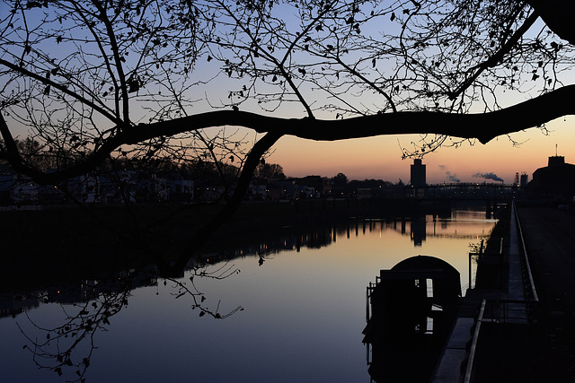 Ludwigshafen am Rhein - Abendstimmung am Luitpoldhafen