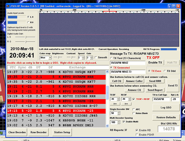 RV3APM -- First QSO (My Screen)