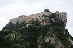 Greece, Kerkyra (Corfu), Byzantine Castle of Angelokastro on the Top of the Cliff