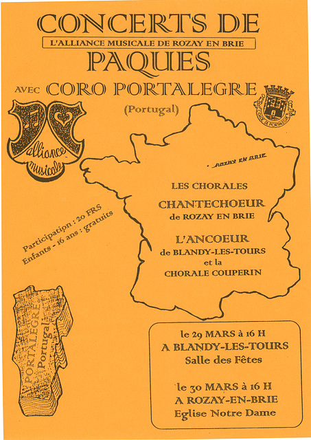 Concerts Ancoeur - Portalegre les 29 et 30/03/1997