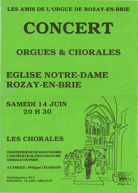 Orgue et chorales à Rozay-en-Brie le 14/06/1997