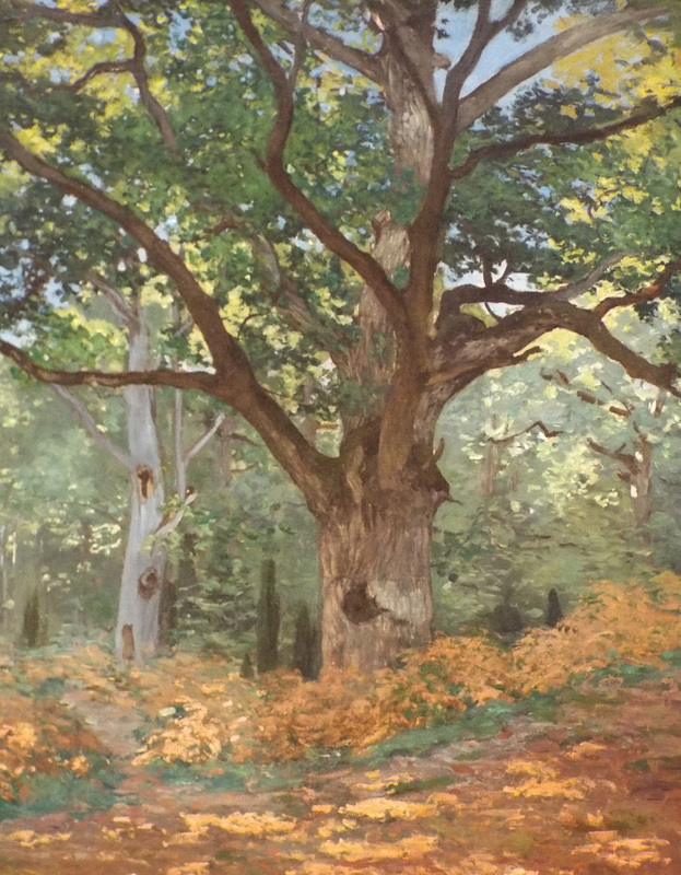 Detail of The Bodmer Oak, Fontainebleau Forest by Monet in the Metropolitan Museum of Art, July 2018