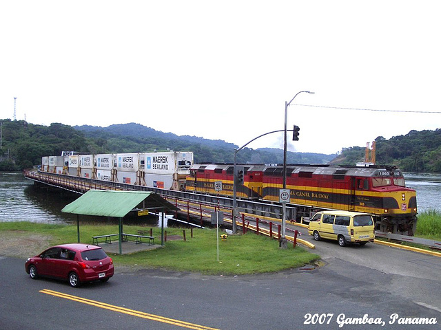 25 Container Train Crossing Rio Chagres