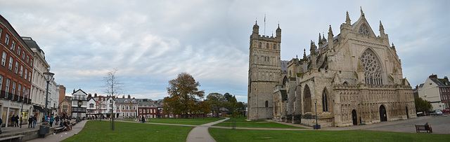 Exeter, Cathedral Yard Panorama