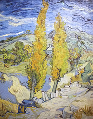 Detail of Two Poplars in the Alpilles near Saint-Remy by Van Gogh in the Metropolitan Museum of Art, July 2023