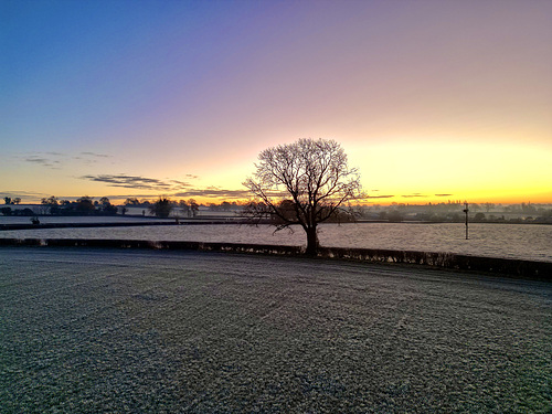 Cold morning sunrise