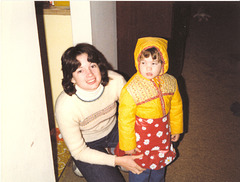 Lauren and Mary prepare to trick-or-treat, Fall 1980