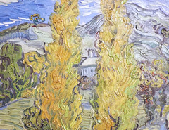 Detail of Two Poplars in the Alpilles near Saint-Remy by Van Gogh in the Metropolitan Museum of Art, July 2023