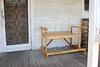 HBM... Handmade bench, note the wrought iron headboard as the back of bench!