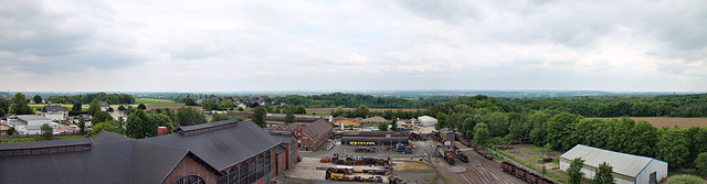 Zeche Zollern 2/4, Panoramablick vom Fördergerüst Schacht 2