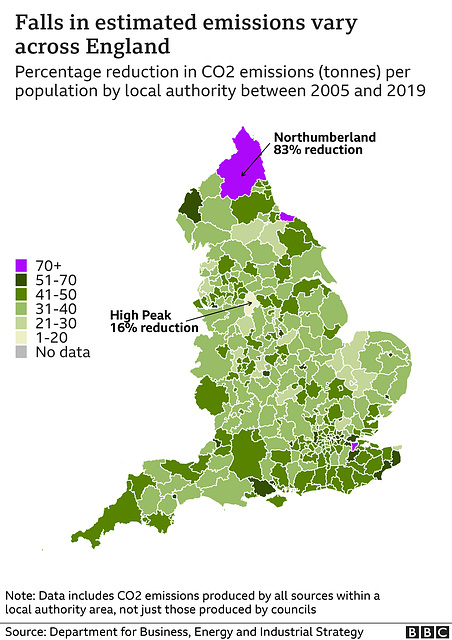 clch - CO2 emissions England [map - 2005 to 2019]