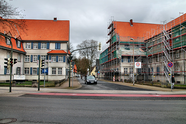 Barbarastraße, Einfahrt zur Victoria-Siedlung (Lünen) / 4.03.2023