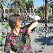 A smile  with a dove in the Plaza de Armas in Arequipa