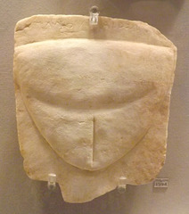 Votive Plaque with Female Genitals from Daphni in the National Archaeological Museum in Athens, June 2014