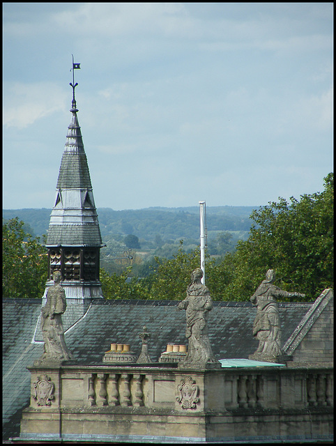 Trinity figures and Balliol spire