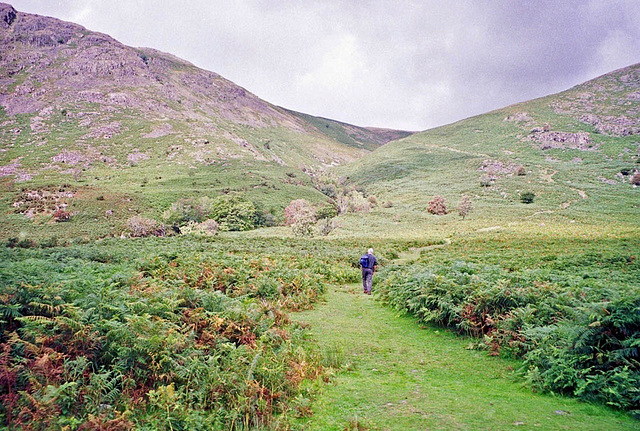 Path following Greendale Gill towards Greendale Tarn (Scan from Aug 1992)