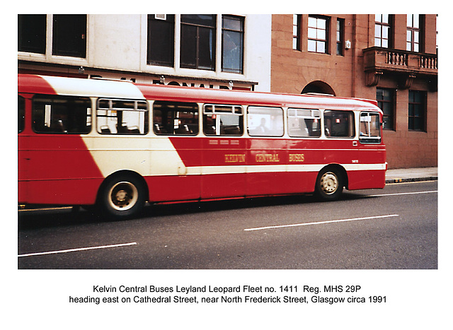 Kelvin Central Buses -Fleet no. 1411 Reg.no.MHS 29P - Glasgow c 1991