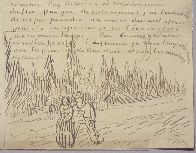 Detail of an Illustrated Letter to Theo Van Gogh by Van Gogh in the Metropolitan Museum of Art, July 2023