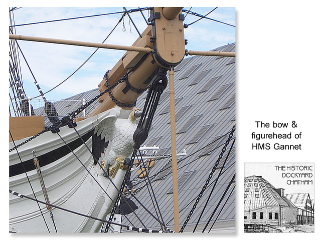 HMS Gannet bow & figurehead - Chatham - 25.8.2006