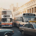 Stagecoach United Counties 650 (H650 VVV) and Cambus 303 (PEX 619W) in Cambridge – 12 January 1991 (135-26)