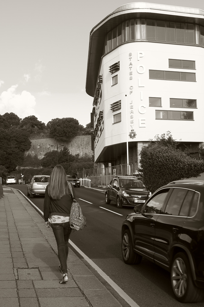 Walking along La Route du Fort, St Helier