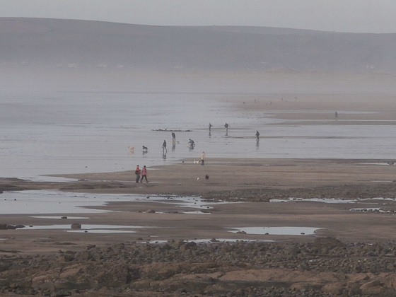 The tde was quite a way out leaving wet sand in its wake