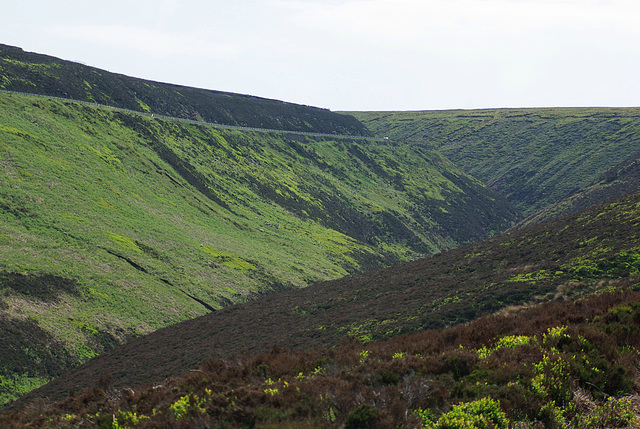 Holden Clough with Snake Pass road high to the left