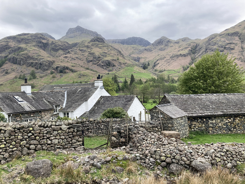 The Langdale Pikes from Side House Farm