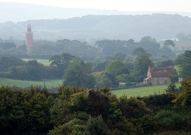 Whitecroft tower in the morning mist