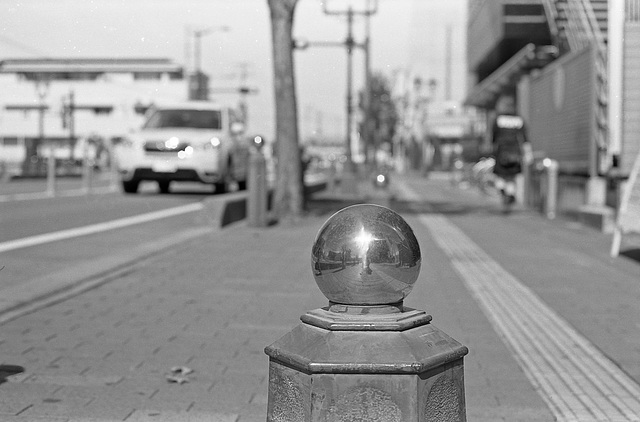 Balls on the sidewalk