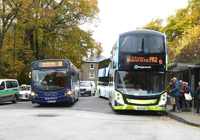 Whippet WG102 (BF63 HFA)/Stagecoach East 86017 (BV23 NSN) in Cambridge - 14 Nov 2024 (P1200333)