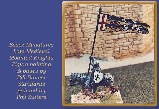 Single mounted knight with black & gold standard