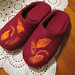 red felted slippers