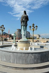 North Macedonia, Skopje, Mother Teresa Sculpture on the Bridge of Civilisation