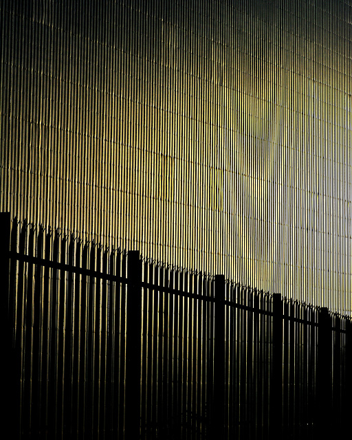 Fence,wall and sunlight