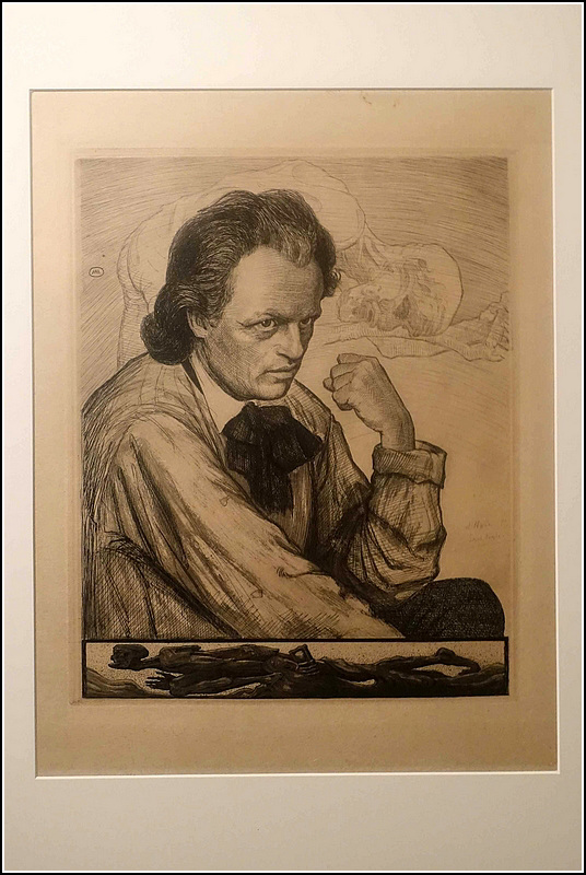 Portrait du sculpteur Niels Hansen Jacobsen, 1899 eau-forte