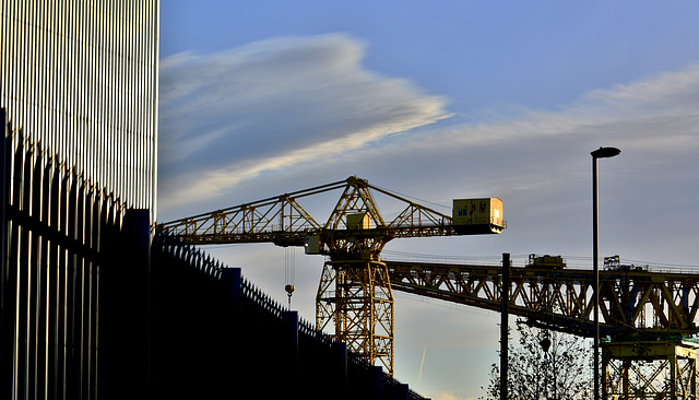 Shepherds Offshore on the River Tyne. Cranes