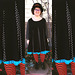 Dress with petticoat and striped tights