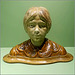 Buste de Berthe, vers 1896-1903, grès émaillé socle en bois