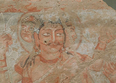 Detail of a Panel Fragment with Shiva Oesho in the Metropolitan Museum of Art, August 2019