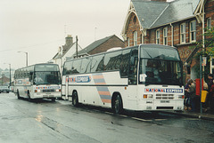 Ambassador Travel 109 (G109 HNG) and Yorkshire Traction 16 (6341 HE, E214 RDW) in Bury St. Edmunds – May 1994 (221-30)