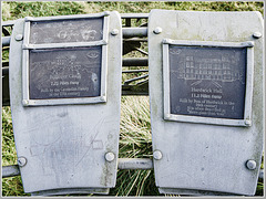 Plaques showing nearby places and London 136miles