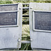 Plaques showing nearby places and London 136miles