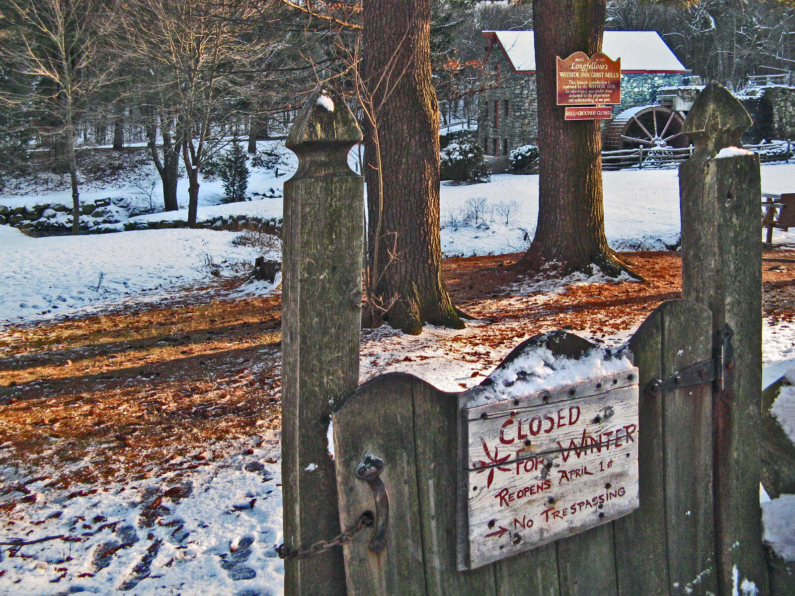 Wayside Grist mill in Winter