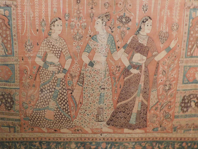 Detail of a Kalamkari Hanging with Figures in an Arch Setting in the Metropolitan Museum of Art, October 2018