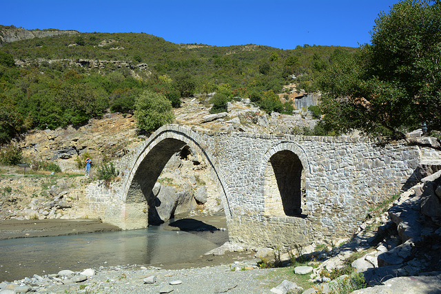 Albania, The Kadiut Bridge across the Stream of Lengaricë